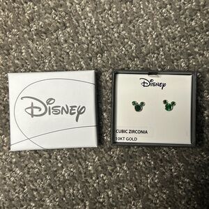 10 kt gold Disney Green Mickey Mouse Earrings
